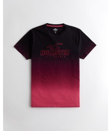 Hollister Black To Red Ombre Graphic Tee